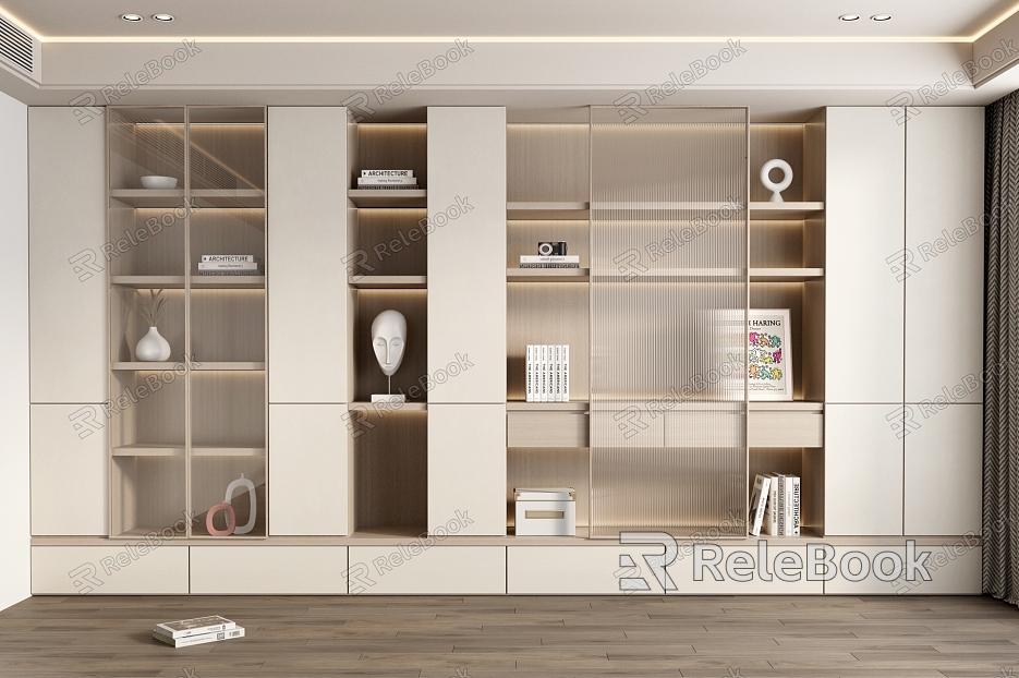 Modern Bookcase Cream Bookcase model