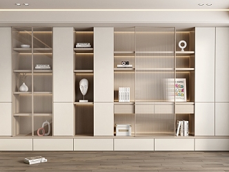 Modern Bookcase Cream Bookcase 3d model