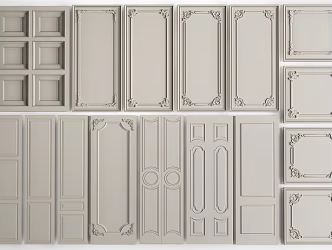 European-style wall panel European-style line European-style gypsum board 3d model