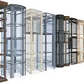 Various Modern Elevator Designs With Glass And Metal Frames For Interior Use
