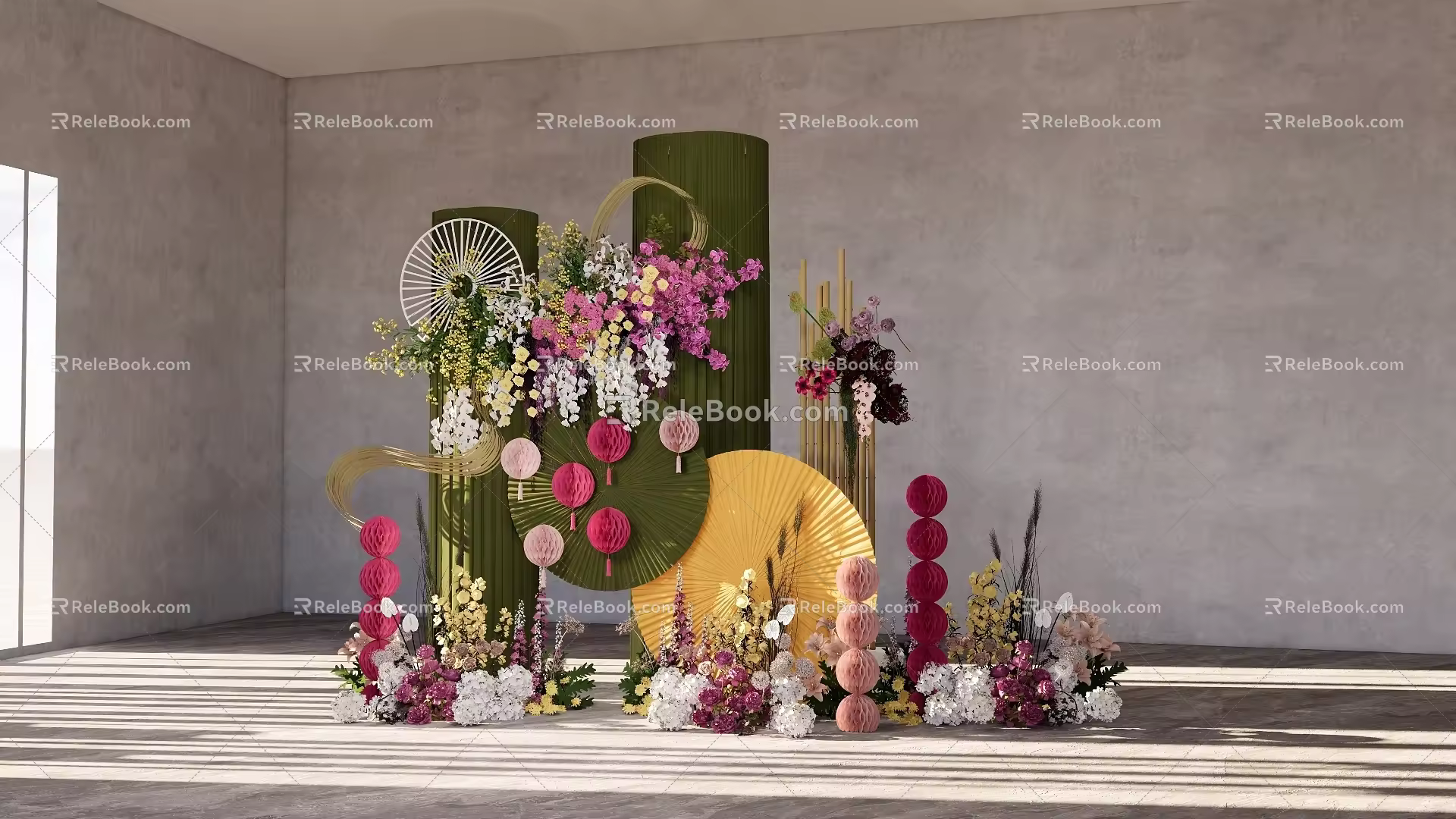 984LP Nanyang wind small scenery design wedding sketch master and design material effect diagram with production documents 3d model