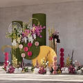 984LP Nanyang wind small scenery design wedding sketch master and design material effect diagram with production documents 3d model