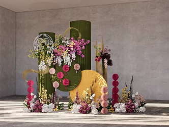 984LP Nanyang wind small scenery design wedding sketch master and design material effect diagram with production documents 3d model