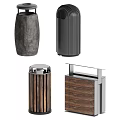 Modern Trash Bins With Diverse Designs Featuring Wood Metal And Concrete