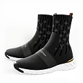 Black Knit Socks Shoes With Star Patterns Louis Vuitton Logo And White Soles