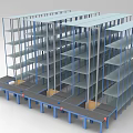 Display Shelving Units with Multiple Layers Metal Frame and Conveyor System Design 3d model