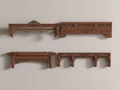 New Chinese-style Carved Crossbeam 3d model