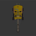 Large Yellow Red Crane Vehicle With Long Boom And Tracked Chassis