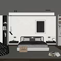 Modern Bedroom Interior Design With Bedside Tables Polka Dot Bean Bag And Wall Art