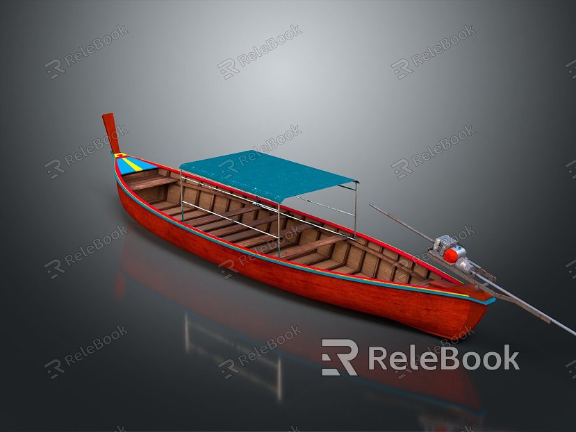 Modern Wooden Boat Small Wooden Boat Fishing Boat Speedboat model