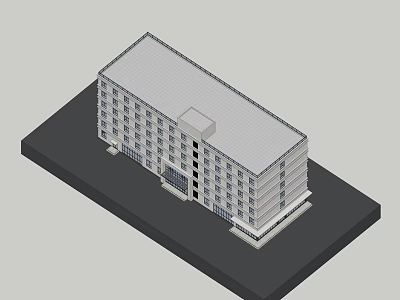 Modern Multi Storey Office Building Exterior With Flat Roof And Windows 3d model