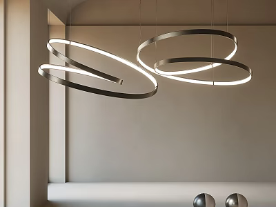Modern Circular LED Pendant Light Design For Stylish Contemporary Interior Illumination 3d model