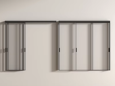 Modern Sliding Doors With Sleek Metal Frame And Clear Glass Panels For Contemporary Interior Design 3d model
