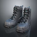 Practical Gray High Top Outdoor Boots With Black Laces And Durable Soles