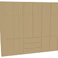 Light Wood Modern Wardrobe with Cabinet Doors and Drawers in Minimalist Design