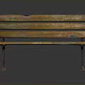 Rustic Wooden Bench Furniture With Natural Wood Slats And Metal Legs Design
