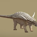 Ankylosaurus 3D Model With Long Tail Back Scales Spikes And Large Head Horns