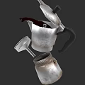 Rustic Metal Coffee Pot Kitchenware With Funnel Lid And Body Parts