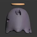 Cute Purple Monster Shaped Household Decor Item With Yellow Oval On Head Top