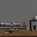 Black Glass Desk With Computer Monitor Books Lamp Plant And White Chair