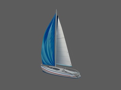 Modern sailing sail luxury yacht single pole yacht model