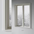 White Frame Casement Windows With Clear Glass For Home View Installation Design
