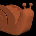 Cute Orange Reptile Snail With Spiral Shell And Staircase Structure Design