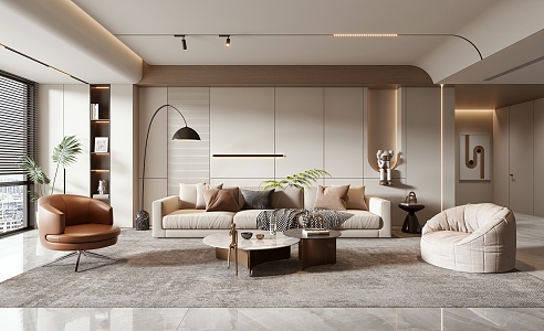 modern living room 3d model