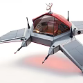 Sci Fi Style Amusement Equipment With Transparent Cockpit Gray Red Design Wings And Antenna