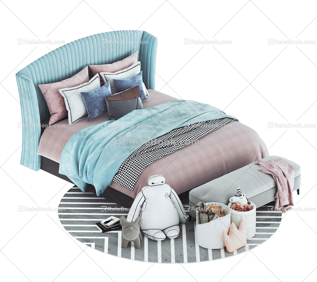 Children's bed large children's bed high-end children's bed single bed model