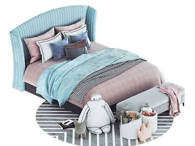 Children's bed large children's bed high-end children's bed single bed model