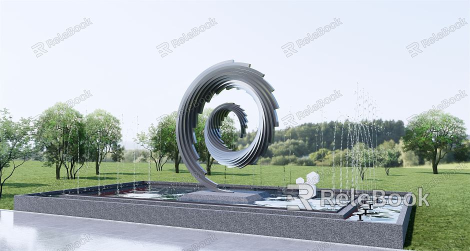 Modern Urban Sculpture Landscape Sculpture model