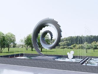 Modern Urban Sculpture Landscape Sculpture 3d model