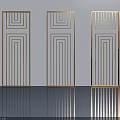 Modern Hinged Doors With Intricate Geometric Patterns On Light Wall 3d model