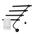 Modern Black Metal Bathroom Accessories with Towel Rack and Hanging Towel