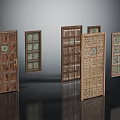 Wooden Room Dividers With Decorative Carvings And Glass Panels In Various Interior Designs