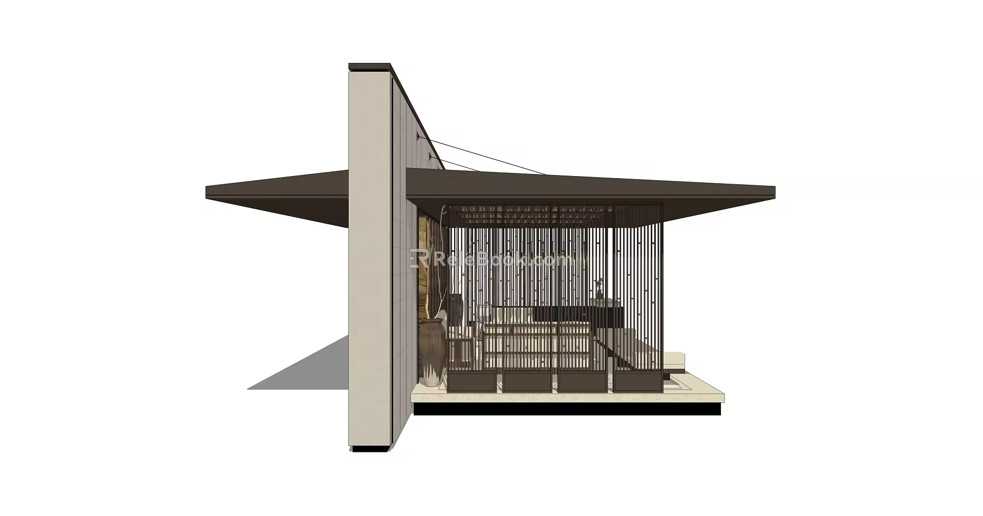 New Chinese style pavilion porch 3d model