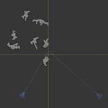 Rose Gold Metallic Game Movie Characters In Various Action Poses On Black Background