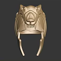 Shiny Gold Wolf Head Shaped Metallic Accessory For Fashion Clothing Decoration
