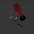 Clamp Meter With Red Storage Case Test Leads And Black Tool Bag Accessories