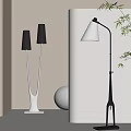 Modern Home Decor With Floor Lamps Table Lamp And Decorative Sphere 3d model