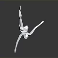 Low Poly Style Woman Dancer Standing On One Leg With Backward Leg And Outstretched Arms