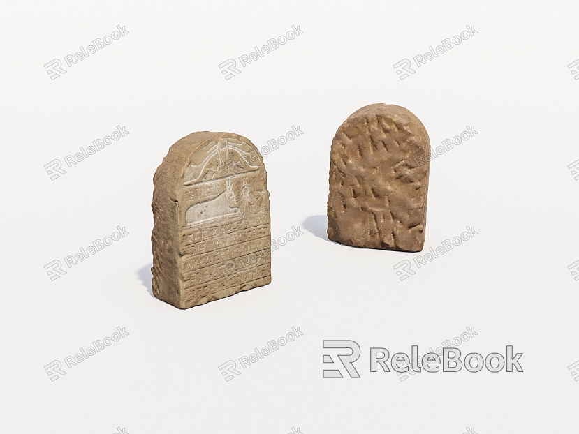 Engraving stone tablet model