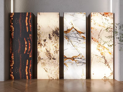 Transparent stone background wall rock plate luminous transparent marble luxury stone wall decorative stone 3d model