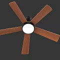 Modern Ceiling Fan With Wooden Blades Black Base And White Light