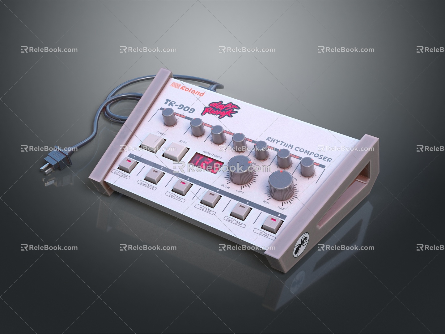 Modern electronic organ controller computer terminal industrial display industrial terminal 3d model