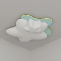 Cloud Shaped Ceiling Light With Star Decorations For Kids Room Soft Lighting 3d model