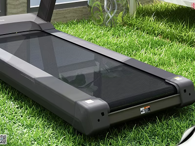 High Quality Outdoor Treadmill Fitness Equipment Standing On Fresh Green Grass Turf 3d model