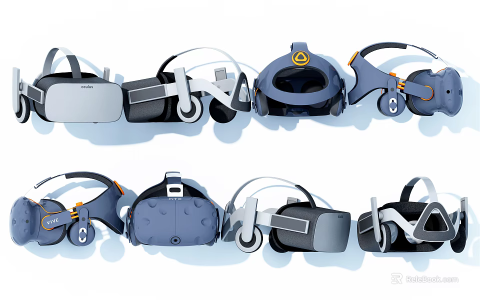Different Styles Of VR Headsets Display With Various Designs And Features 3d model 