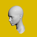 Black Mannequin Head in Minimalist Studio Shot with Red Background 3d model